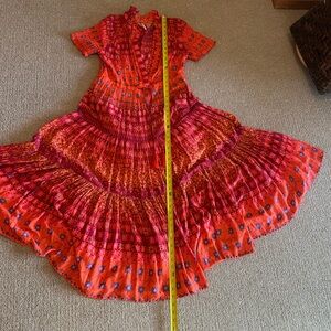 Free People Red print  Midi Dress